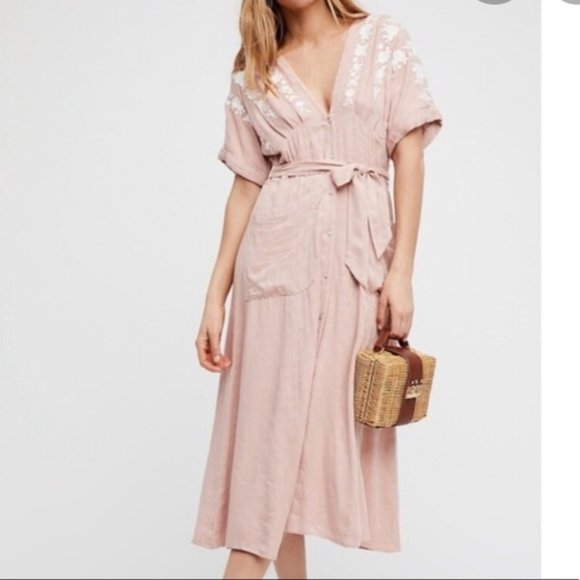 ❤️NWT Free People embroidered midi dress - Picture 5 of 8